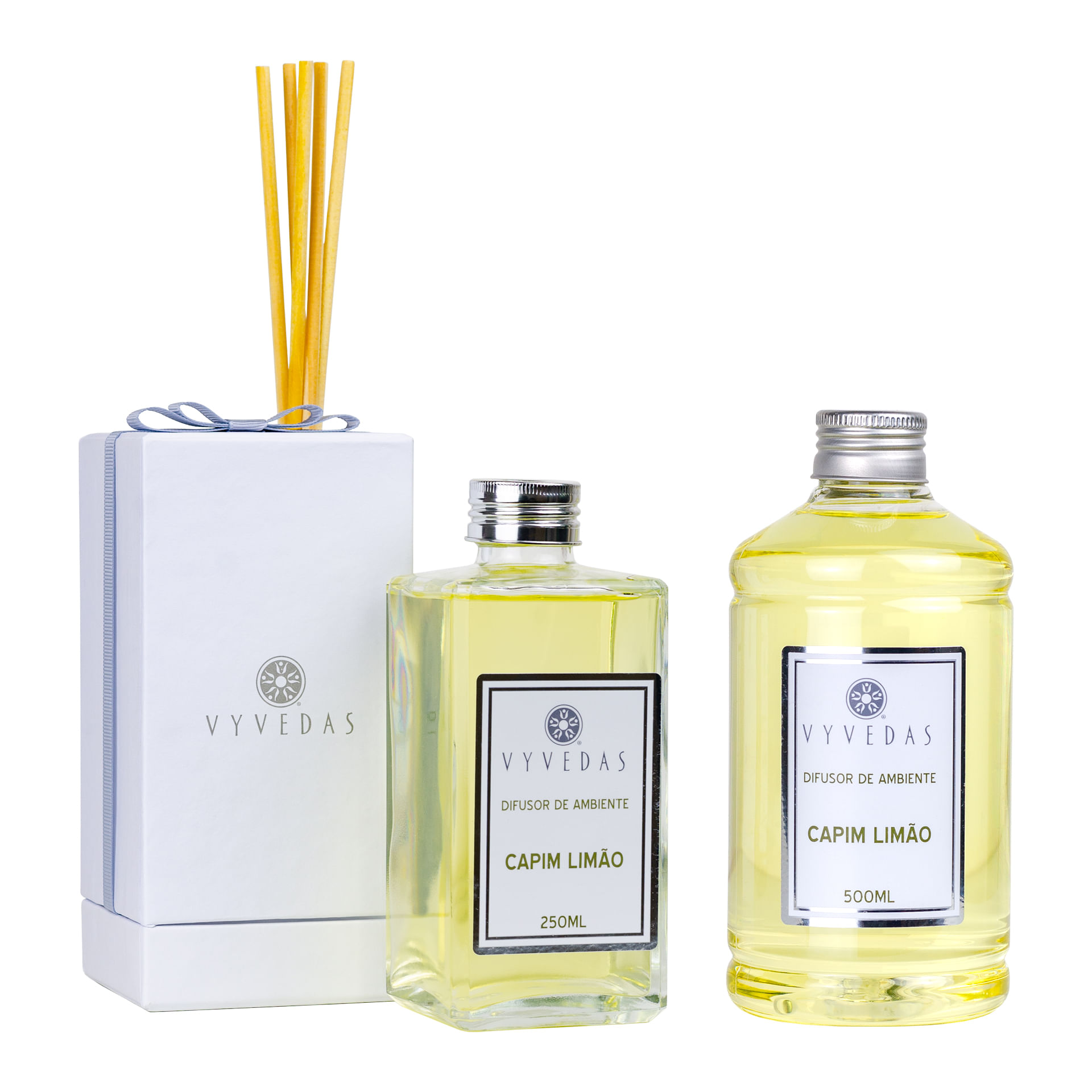 Kit Difusor Vyvedas Capim Limão 250ml + Refil Econômico